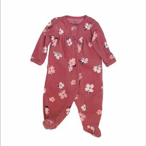 Carter's Baby Girl Floral Fleece Romper Footie